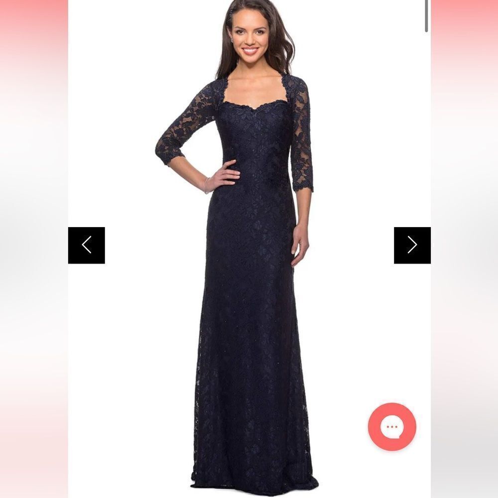 La Femme Lace Dress in Navy Blue size 4 Used